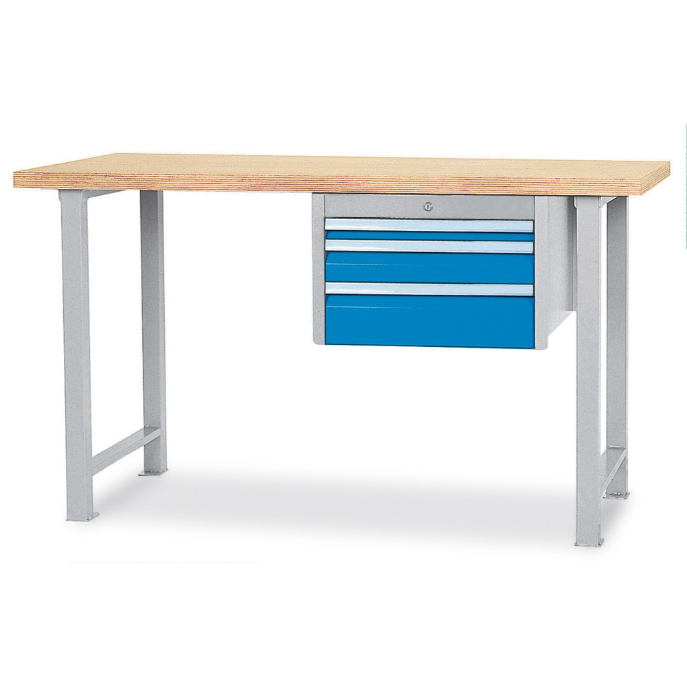 Imagen del producto: Serie de bancos de trabajo Bedrunka+Hirth con 3 cajones, CC 300 kg, H x A x F 859 x 1.500 x 750 mm