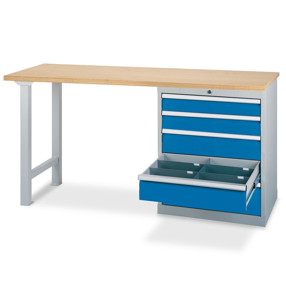 Número de imagen del producto 2: Serie de bancos de trabajo Bedrunka+Hirth con 4 cajones, CC 1.000 kg, H x A x F 859 x 2.000 x 600 mm