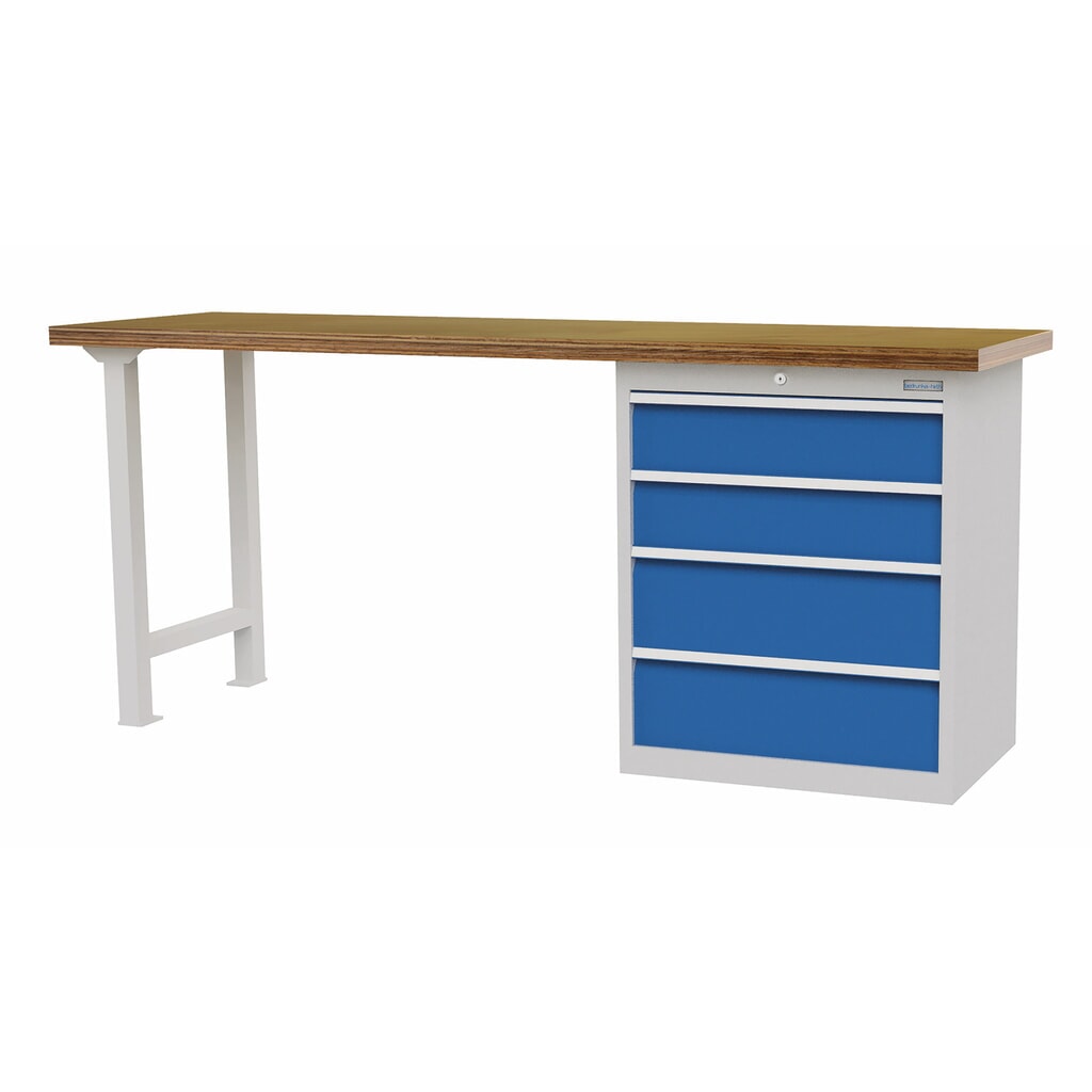 Imagen del producto: Serie de bancos de trabajo Bedrunka+Hirth con 4 cajones, CC 1.000 kg, H x A x F 859 x 2.000 x 600 mm