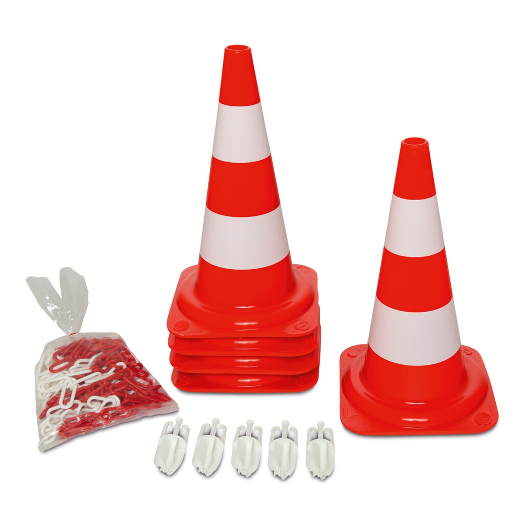 Imagen del producto: Juego de conos indicadores, reflectante con luz diurna, altura 750 mm
