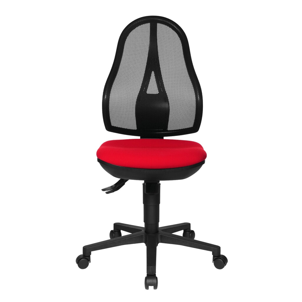 Número de imagen del producto 1: Silla operativa giratoria Topstar® Open Point Syncro, el asiento protege la columna, respaldo de malla, rojo