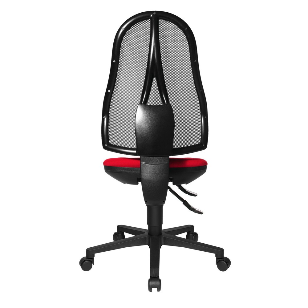 Número de imagen del producto 3: Silla operativa giratoria Topstar® Open Point Syncro, el asiento protege la columna, respaldo de malla, rojo