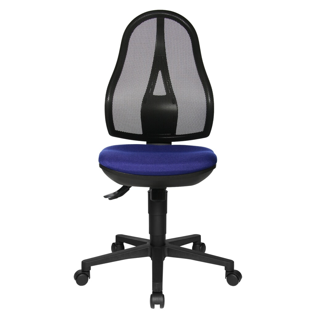 Imagen del producto: Silla operativa giratoria Topstar® Open Point Syncro, asiento protege la columna, respaldo de malla, azul