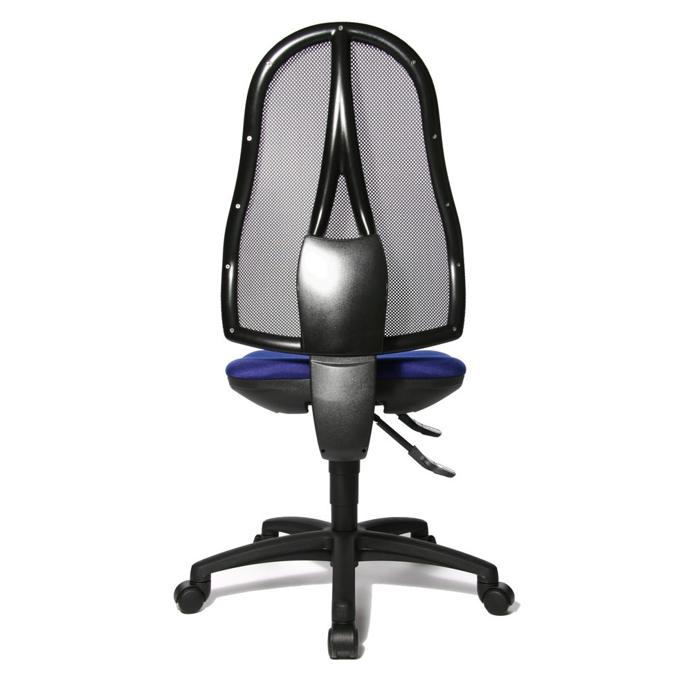 Número de imagen del producto 3: Silla operativa giratoria Topstar® Open Point Syncro, asiento protege la columna, respaldo de malla, azul