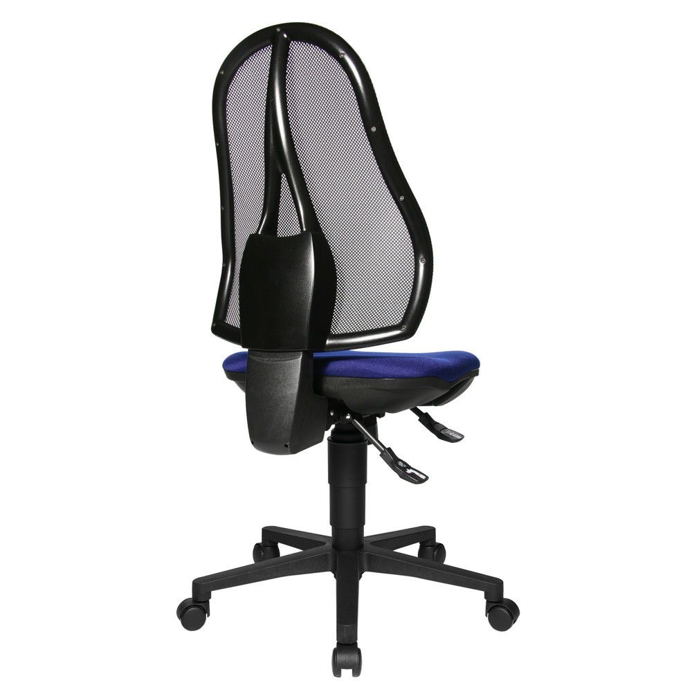 Número de imagen del producto 4: Silla operativa giratoria Topstar® Open Point Syncro, asiento protege la columna, respaldo de malla, azul