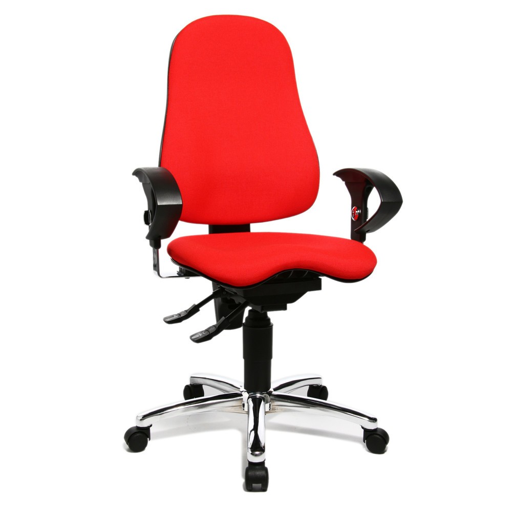 Número de imagen del producto 6: Silla de oficina giratoria Topstar® Ortho 10, apoyabrazos de altura ajustable, rojo
