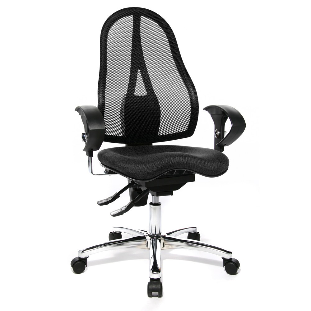 Número de imagen del producto 2: Silla de oficina giratoria Topstar® Ortho 15, respaldo de malla, apoyabrazos de altura ajustable, antracita