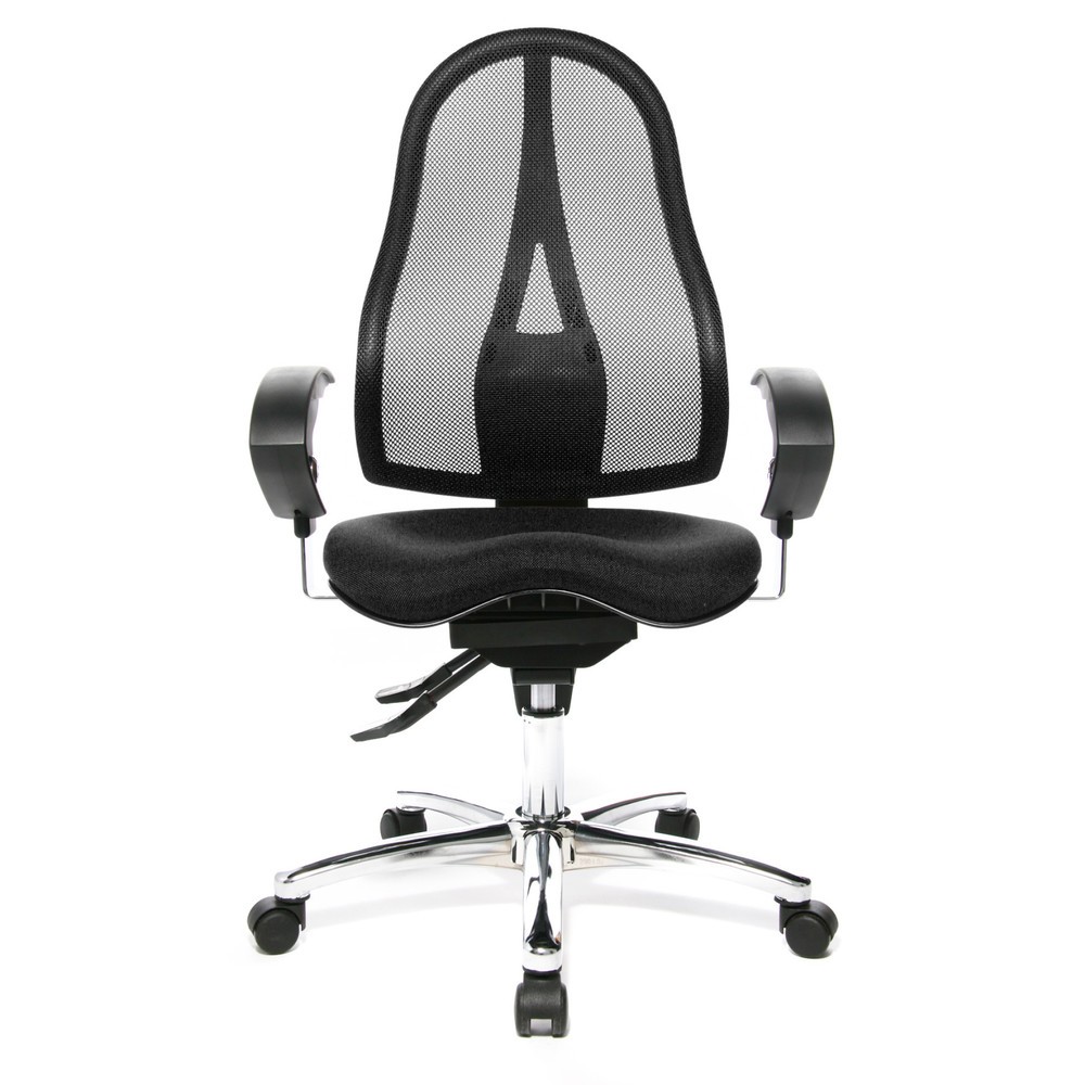 Imagen del producto: Silla de oficina giratoria Topstar® Ortho 15, respaldo de malla, apoyabrazos de altura ajustable, antracita