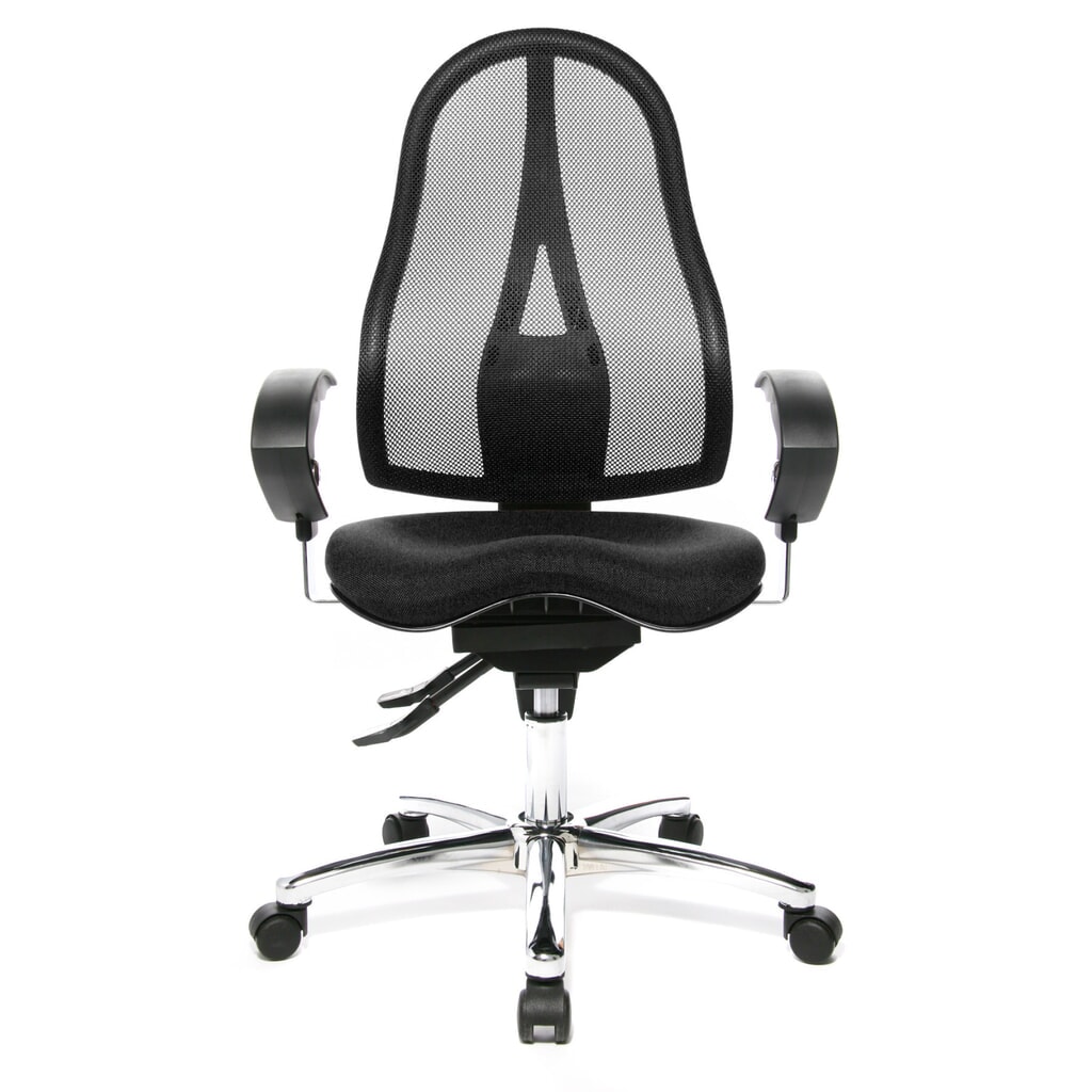 Silla de oficina giratoria Topstar® Ortho 15, respaldo de malla, apoyabrazos de altura ajustable, antracita Imagen del producto: Silla de oficina giratoria Topstar® Ortho 15, respaldo de malla, apoyabrazos de altura ajustable, antracita