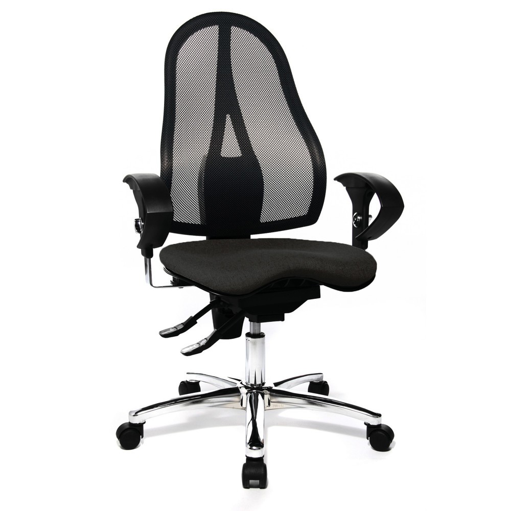 Número de imagen del producto 6: Silla de oficina giratoria Topstar® Ortho 15, respaldo de malla, apoyabrazos de altura ajustable, antracita