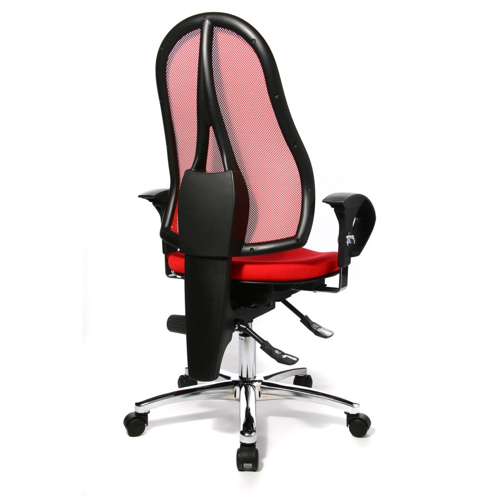 Número de imagen del producto 5: Silla de oficina giratoria Topstar® Ortho 15, respaldo de malla, apoyabrazos de altura ajustable, rojo