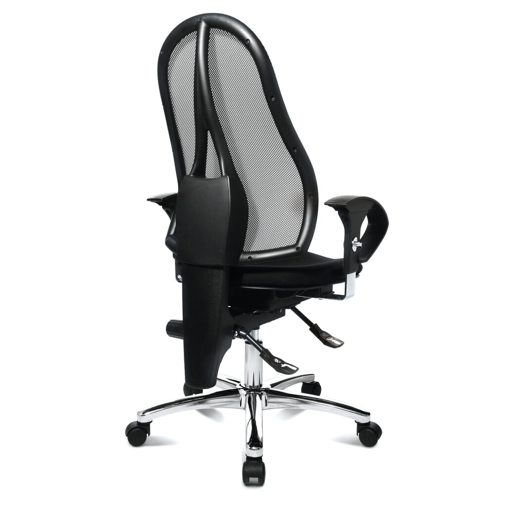 Silla de oficina giratoria Topstar® Ortho 15, respaldo de malla, apoyabrazos de altura ajustable, negro Número de imagen del producto 4: Silla de oficina giratoria Topstar® Ortho 15, respaldo de malla, apoyabrazos de altura ajustable, negro