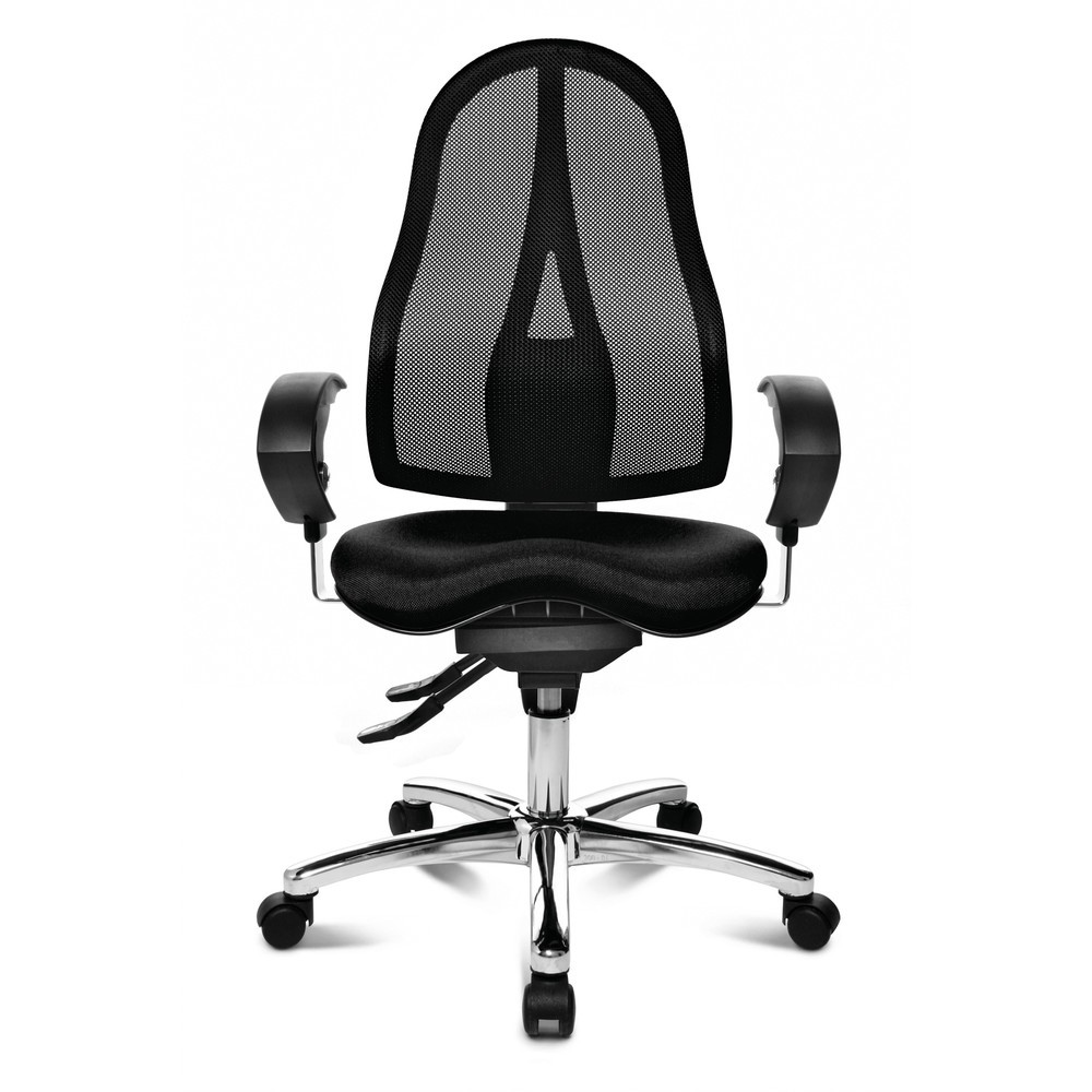 Imagen del producto: Silla de oficina giratoria Topstar® Ortho 15, respaldo de malla, apoyabrazos de altura ajustable, negro
