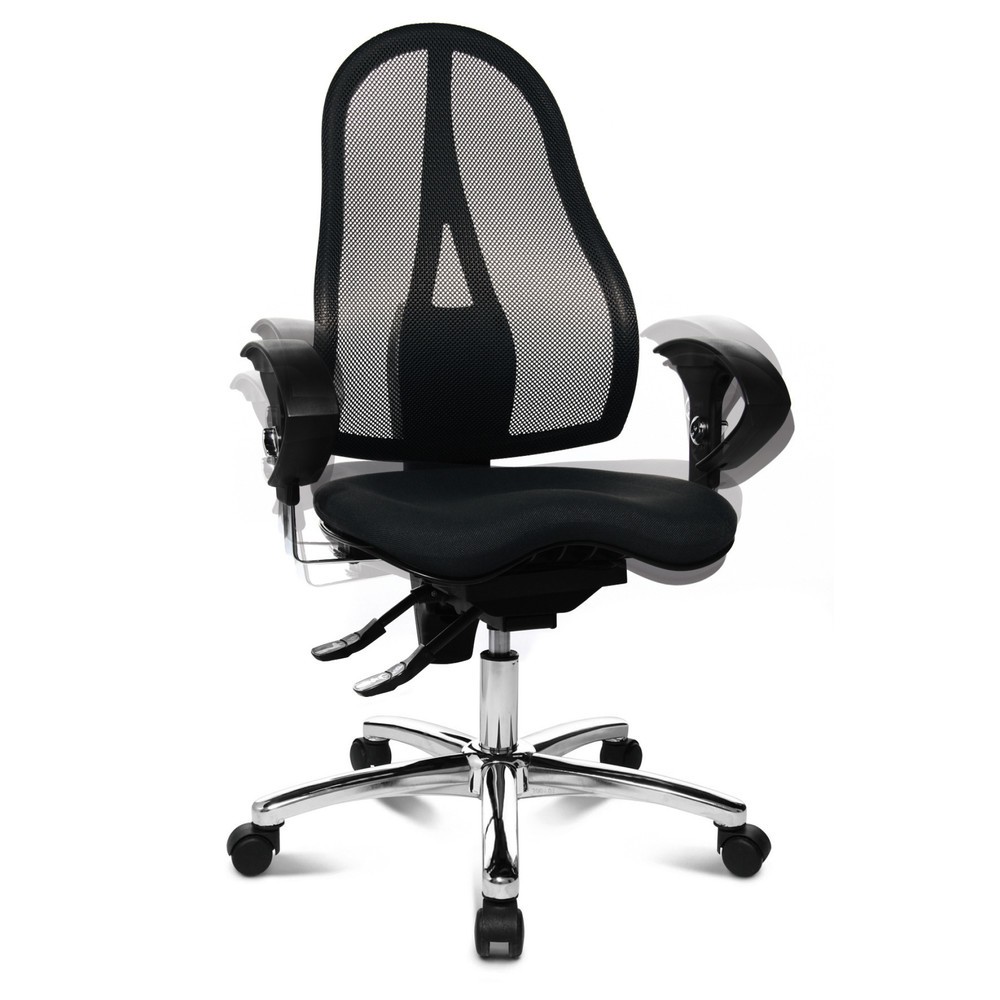 Número de imagen del producto 4: Silla de oficina giratoria Topstar® Ortho 15, respaldo de malla, apoyabrazos de altura ajustable, negro