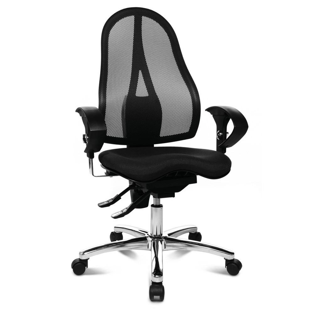 Número de imagen del producto 5: Silla de oficina giratoria Topstar® Ortho 15, respaldo de malla, apoyabrazos de altura ajustable, negro