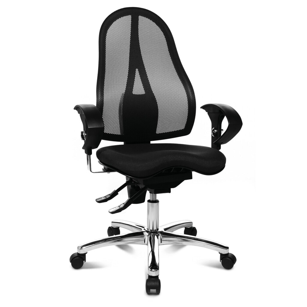 Silla de oficina giratoria Topstar® Ortho 15, respaldo de malla, apoyabrazos de altura ajustable, negro Número de imagen del producto 6: Silla de oficina giratoria Topstar® Ortho 15, respaldo de malla, apoyabrazos de altura ajustable, negro