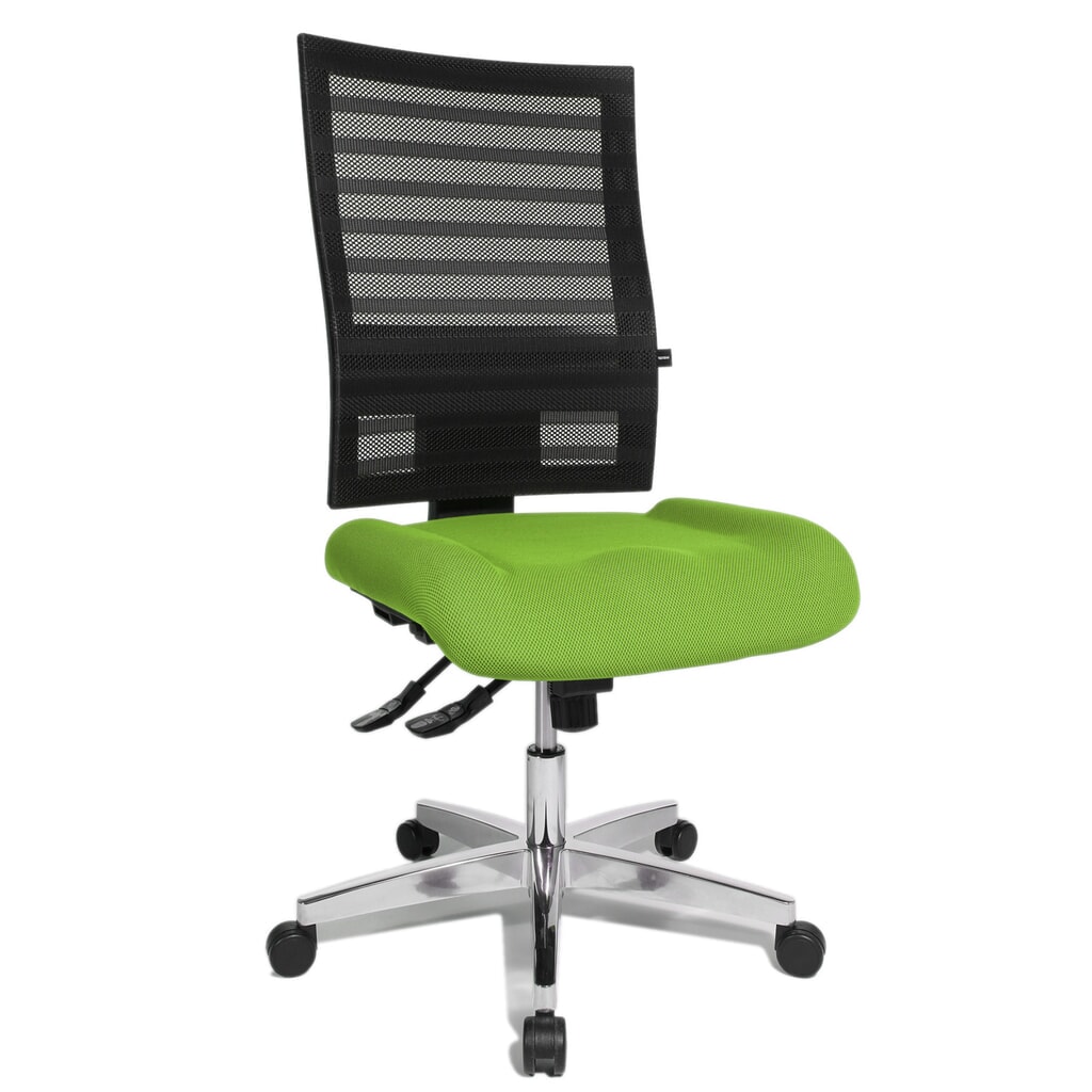 Silla de oficina giratoria Topstar® P91-NET, respaldo de malla negro, asiento verde manzana Número de imagen del producto 2: Silla de oficina giratoria Topstar® P91-NET, respaldo de malla negro, asiento verde manzana