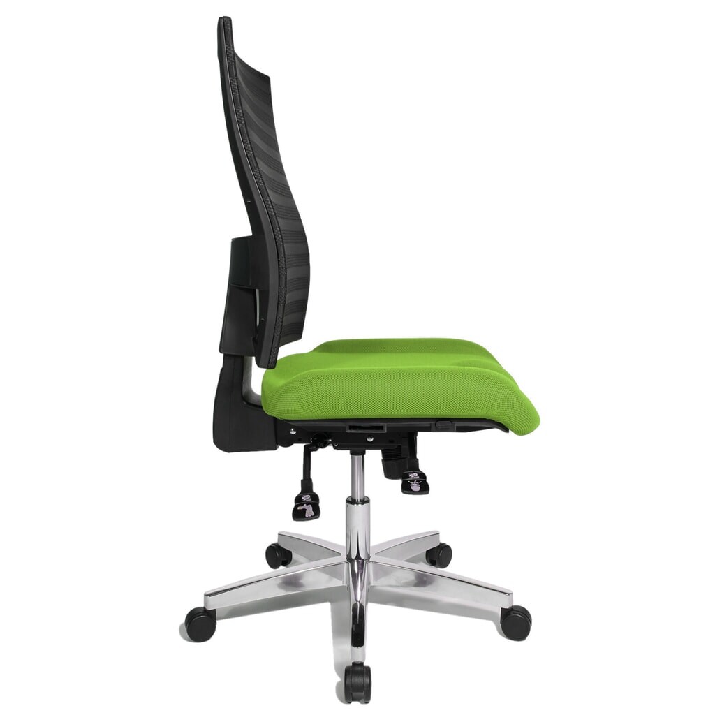 Silla de oficina giratoria Topstar® P91-NET, respaldo de malla negro, asiento verde manzana Número de imagen del producto 3: Silla de oficina giratoria Topstar® P91-NET, respaldo de malla negro, asiento verde manzana