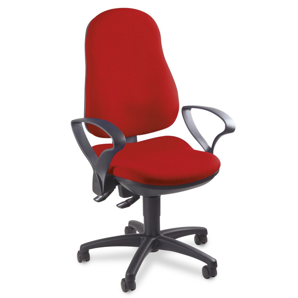 Número de imagen del producto 2: Silla de oficina giratoria Topstar® Point 70, asiento protege la columna, rojo