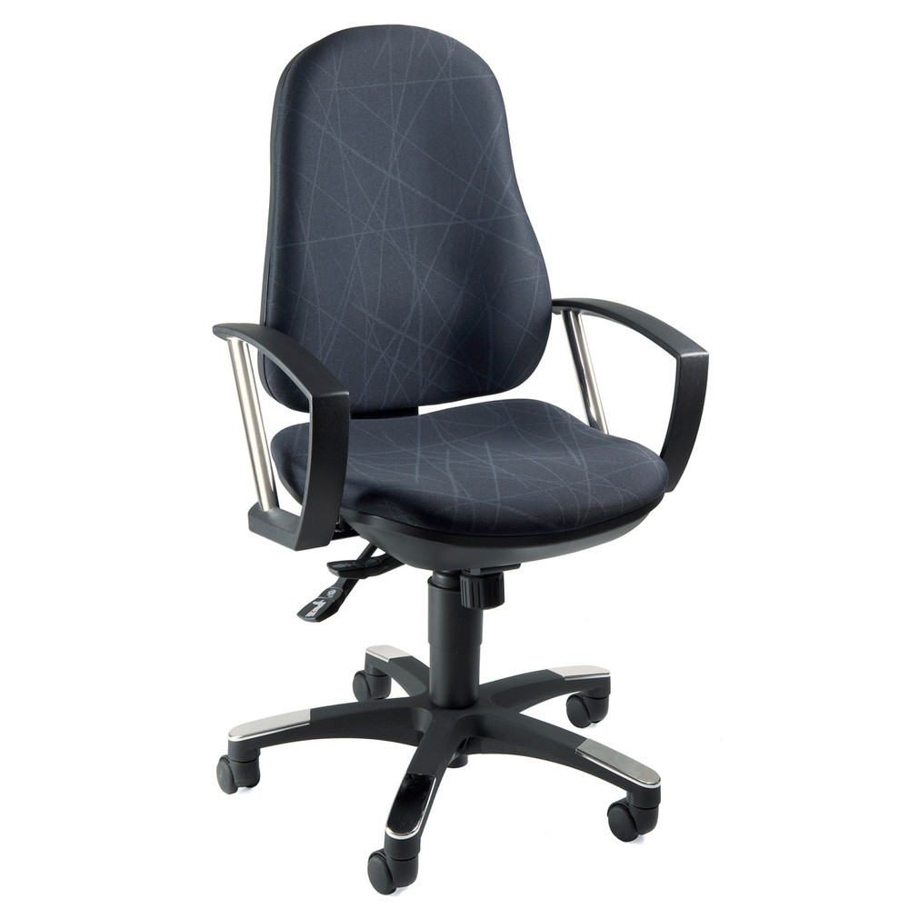 Número de imagen del producto 1: Silla de oficina giratoria Topstar® Trend SY 10, asiento con protección para la columna, dibujo en negro y azul oscuro