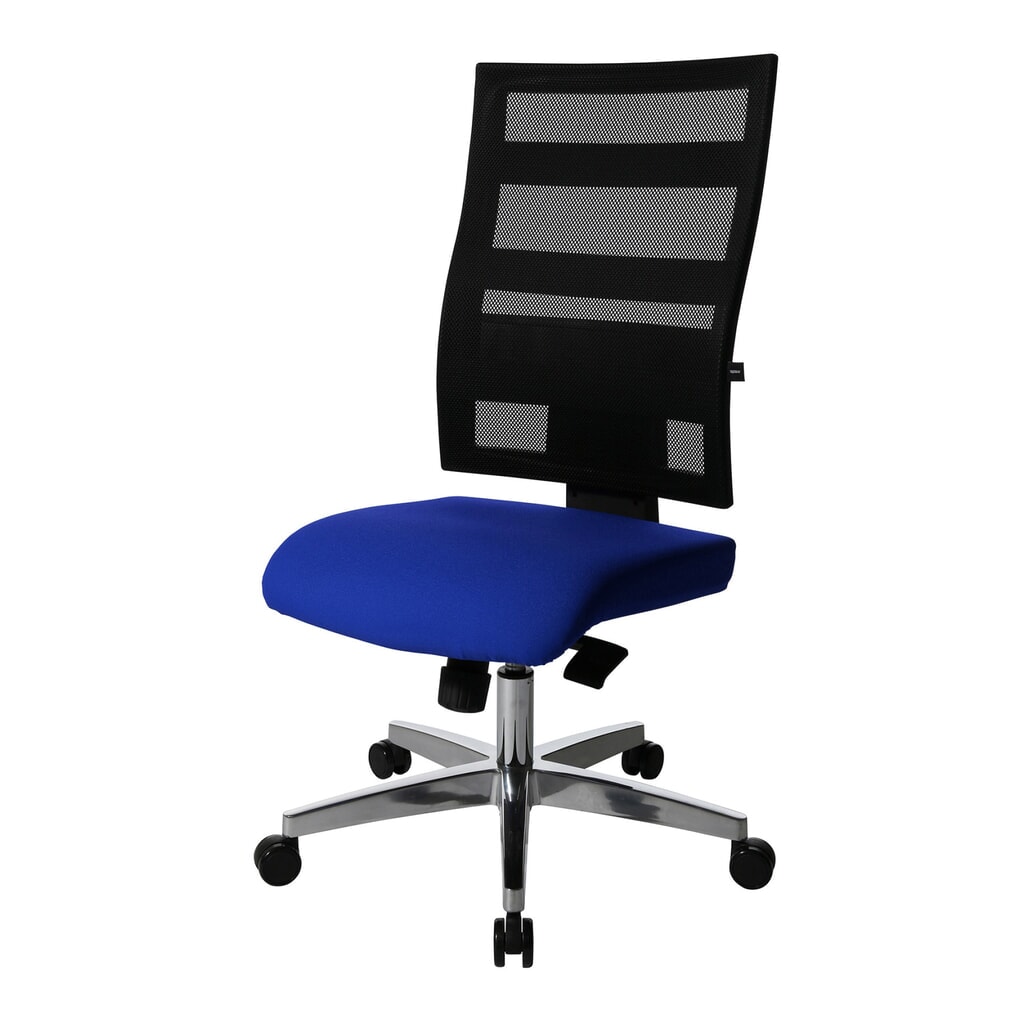 Silla de oficina giratoria Topstar® X-Pander, respaldo de malla, función fitness, azul Número de imagen del producto 2: Silla de oficina giratoria Topstar® X-Pander, respaldo de malla, función fitness, azul