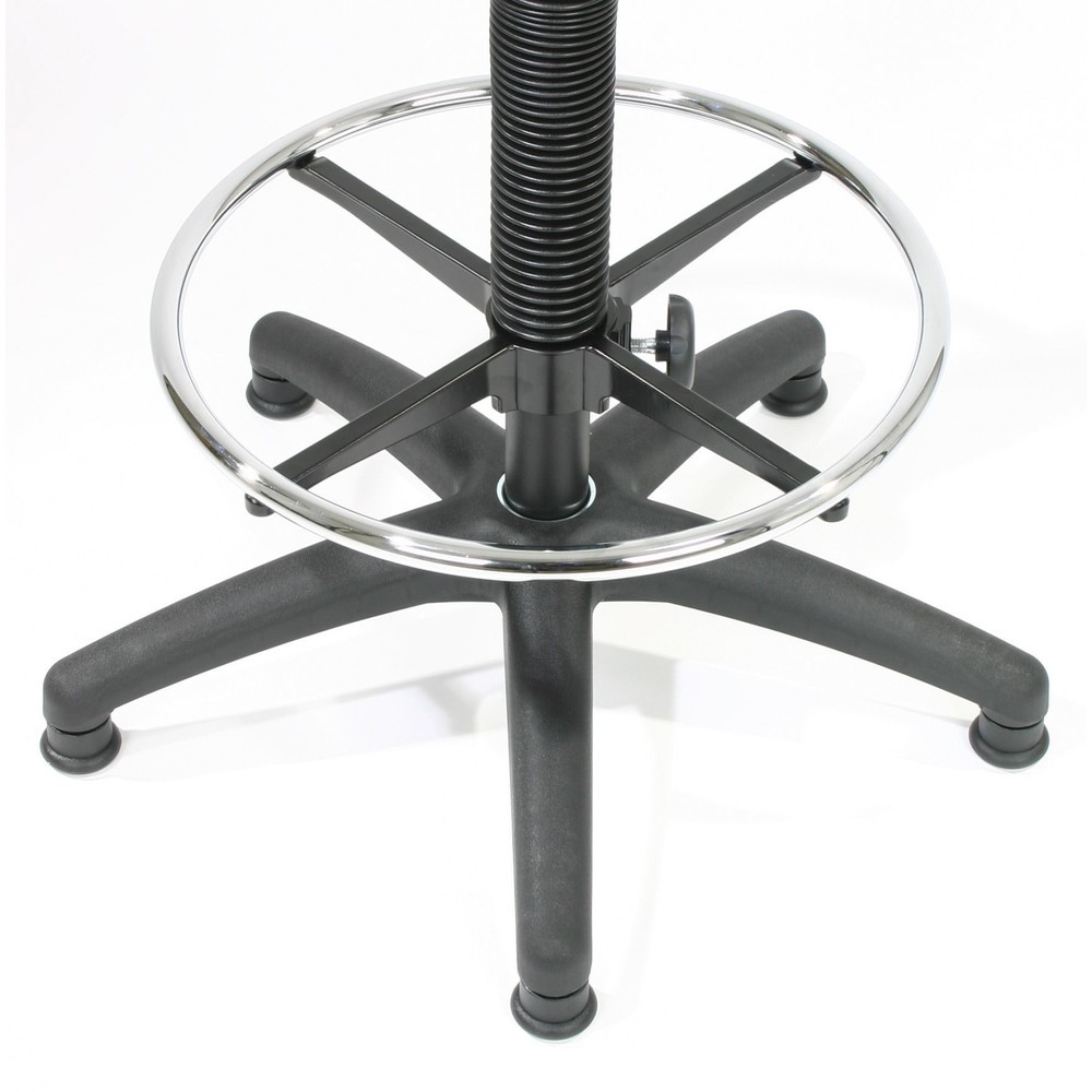 Número de imagen del producto 4: HEMMDAL Silla de trabajo giratoria Easy, de poliuretano, altura de asiento 510-710 mm, base de plástico, conteras, estribo circular