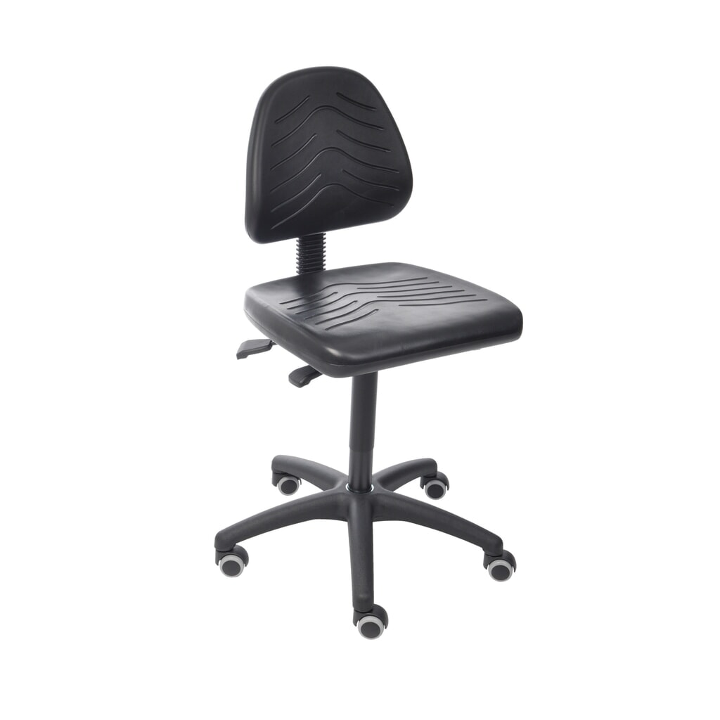 Silla de trabajo giratoria HEMMDAL Komfort, asiento de PU, altura de asiento de 460-650 mm, base de plástico, ruedas Imagen del producto: Silla de trabajo giratoria HEMMDAL Komfort, asiento de PU, altura de asiento de 460-650 mm, base de plástico, ruedas