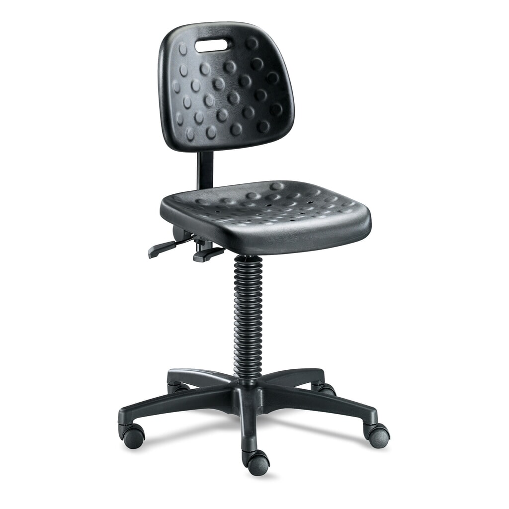 Imagen del producto: Silla de trabajo giratoria Strength, transpirable, ergonómica, altura del asiento: 450-650 mm, ruedas, negra