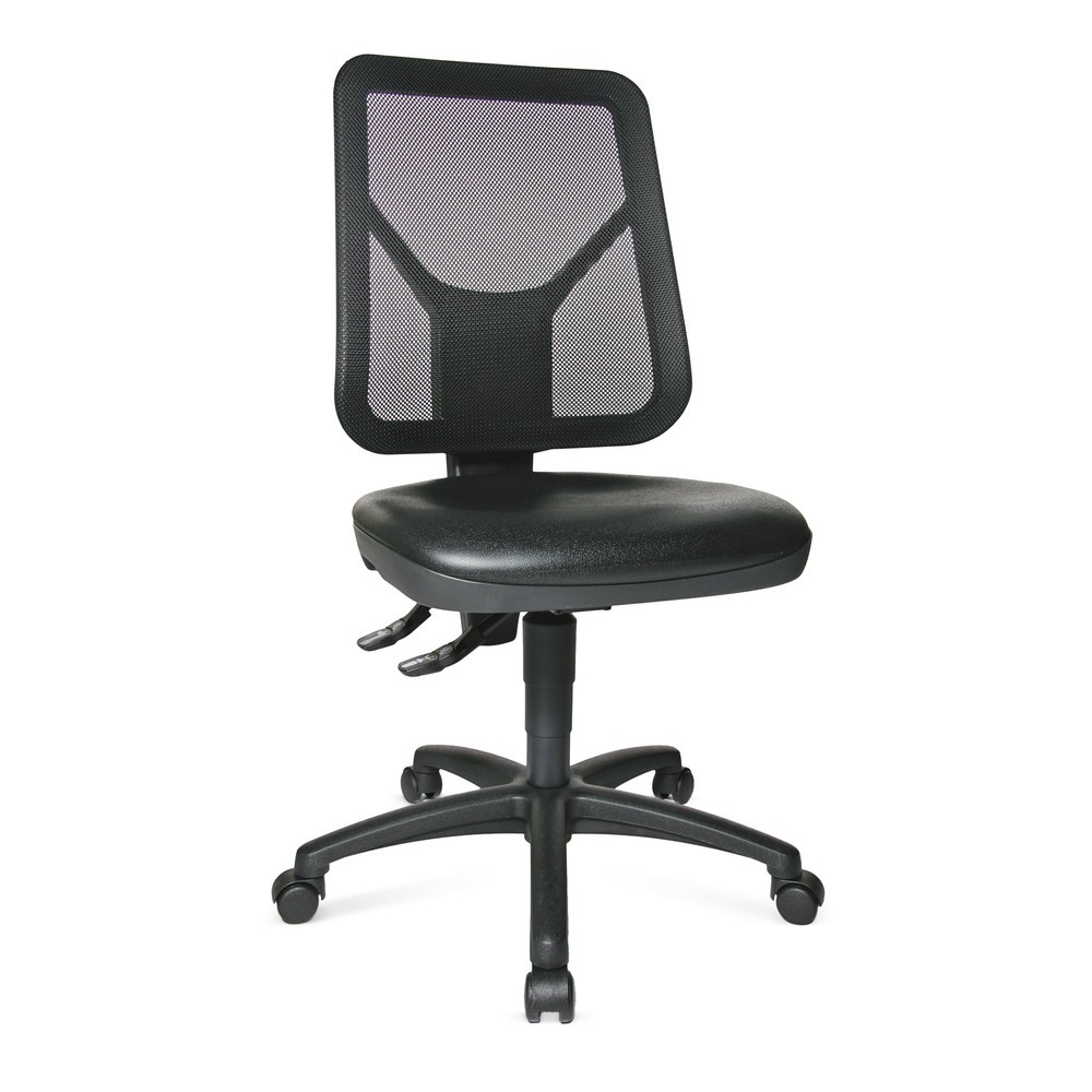 Imagen del producto: Silla de trabajo giratoria Topstar® Tec 80 PK, altura de asiento 410-530 mm, respaldo de malla, ruedas, negro