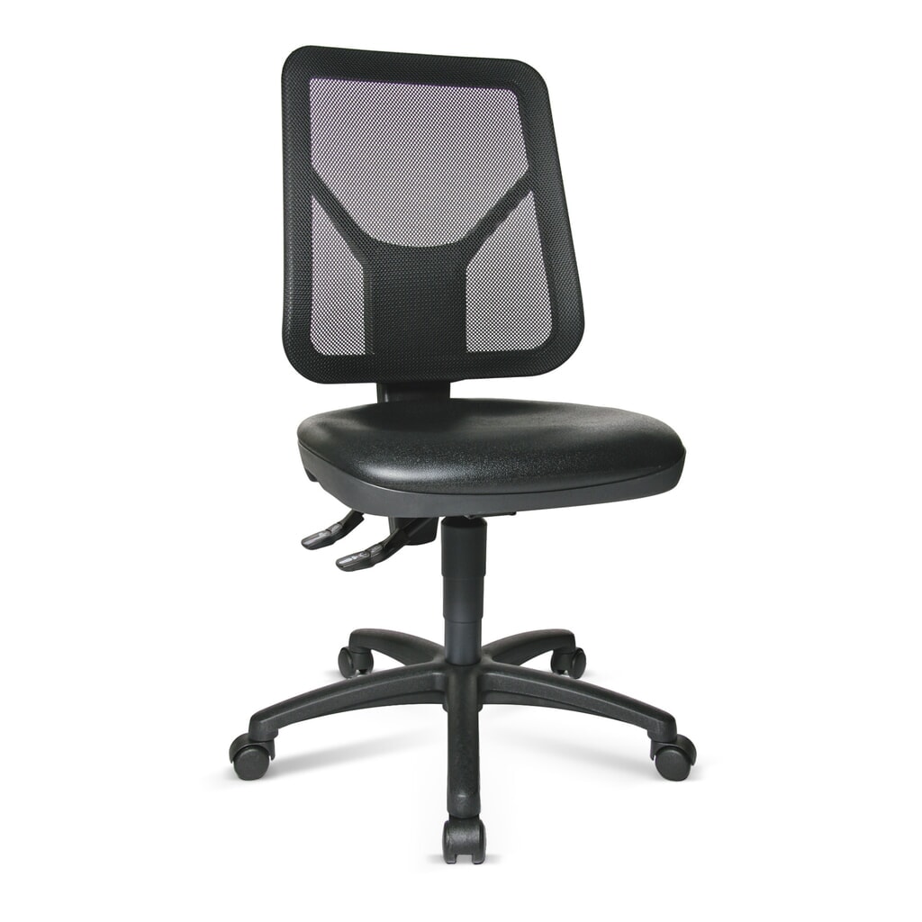 Silla de trabajo giratoria Topstar® Tec 80 PK, altura de asiento 410-530 mm, respaldo de malla, ruedas, negro Imagen del producto: Silla de trabajo giratoria Topstar® Tec 80 PK, altura de asiento 410-530 mm, respaldo de malla, ruedas, negro