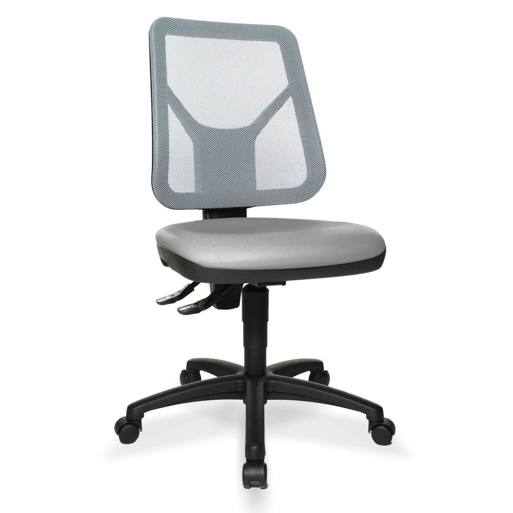 Silla de trabajo giratoria Topstar® Tec 80 PK, altura de asiento 410-530 mm, respaldo de malla, ruedas, negro Número de imagen del producto 2: Silla de trabajo giratoria Topstar® Tec 80 PK, altura de asiento 410-530 mm, respaldo de malla, ruedas, negro