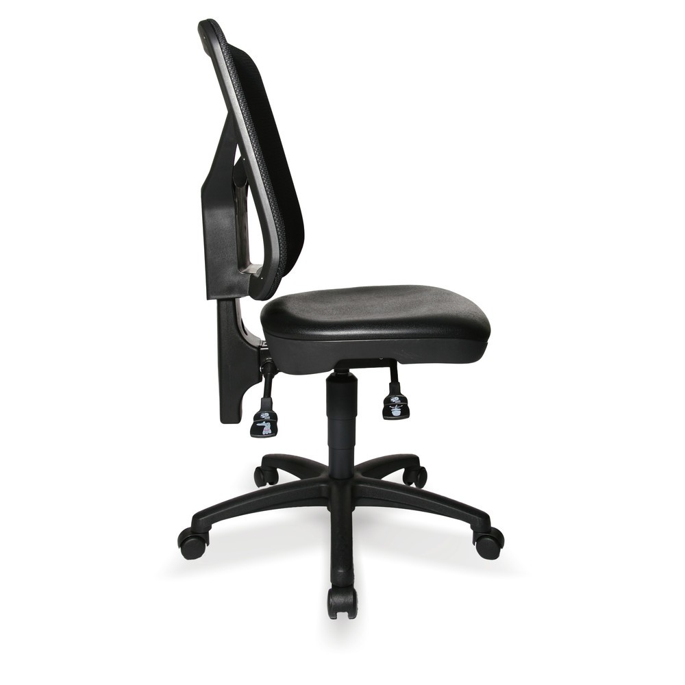 Número de imagen del producto 3: Silla de trabajo giratoria Topstar® Tec 80 PK, altura de asiento 410-530 mm, respaldo de malla, ruedas, negro
