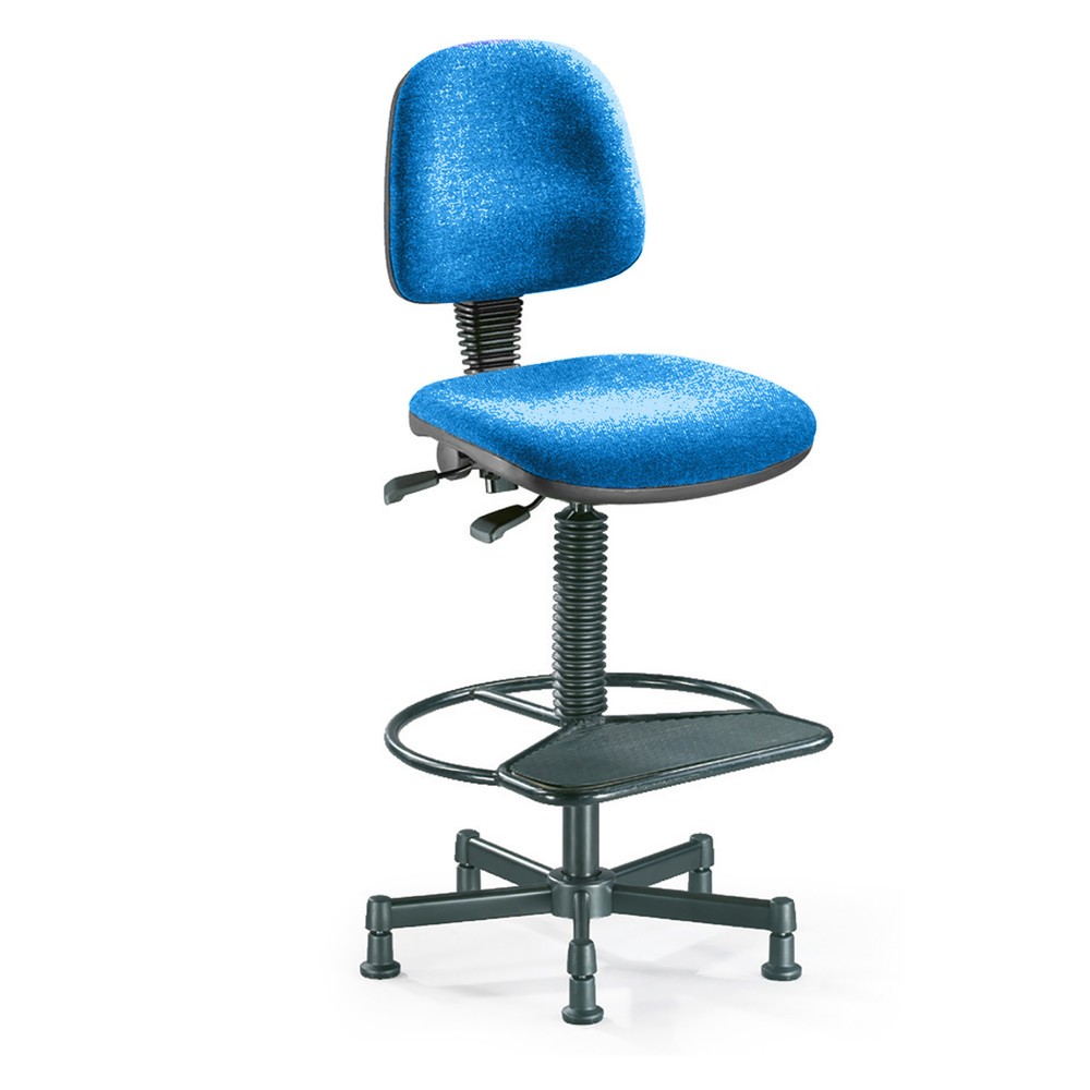 Número de imagen del producto 1: Silla de trabajo giratoria Usage, estribo circular con apoyo, conteras, azul royal