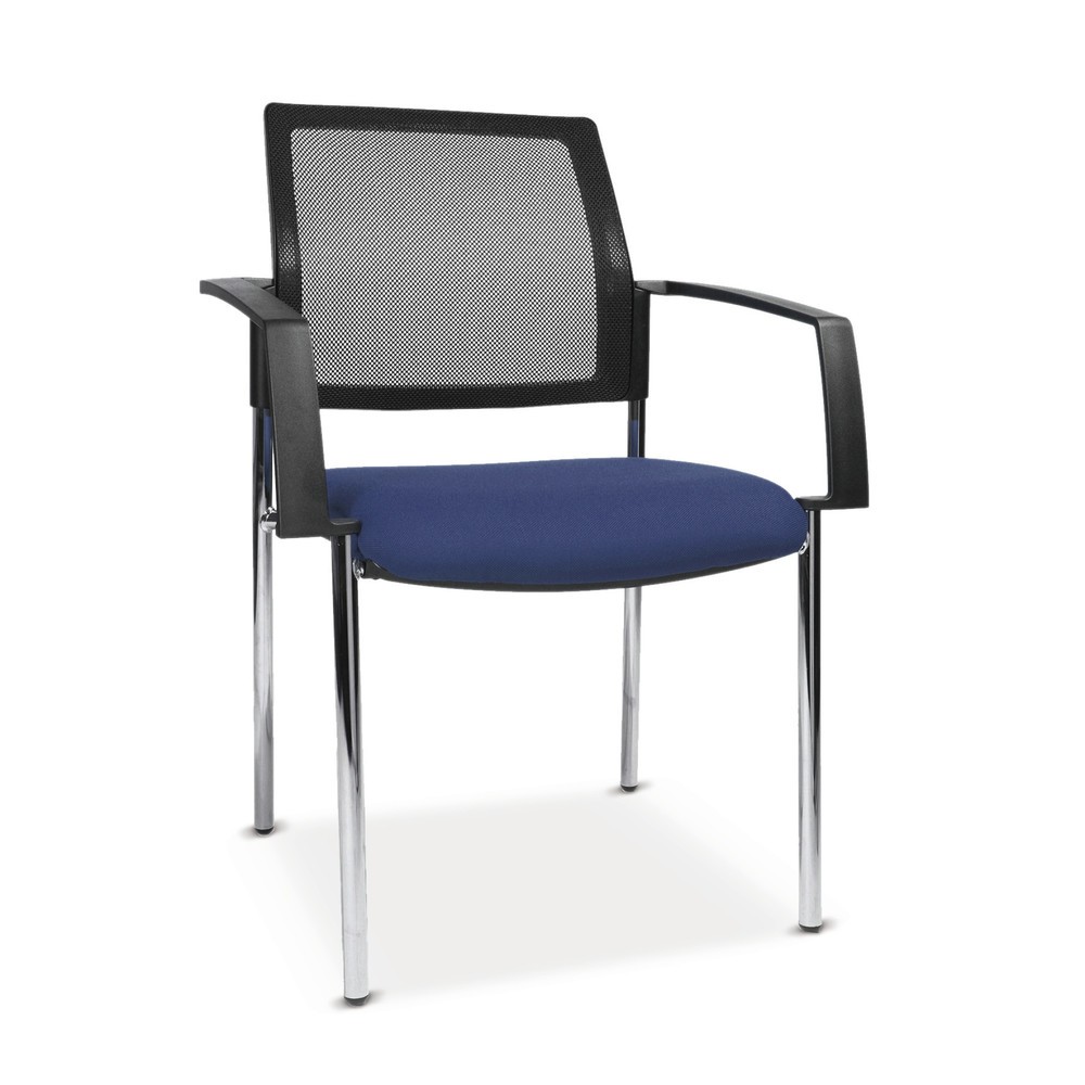 Imagen del producto: Silla de visitas Topstar® BtoB 10 con respaldo tapizado + bastidor de 4 patas, azul royal