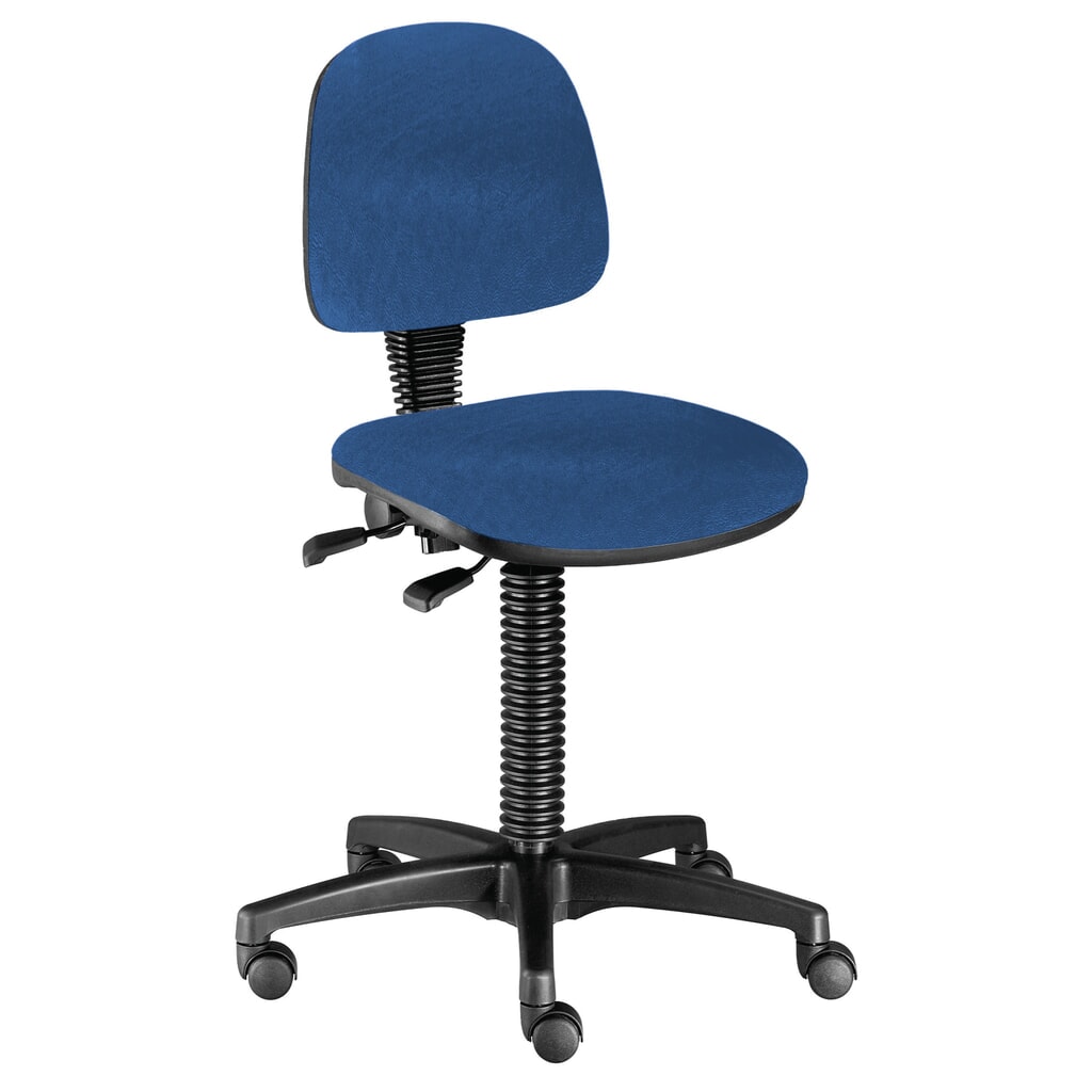 Número de imagen del producto 1: Silla giratoria de trabajo de cuero sintético BM Industrie, altura 480 a 650 mm, ruedas, color azul