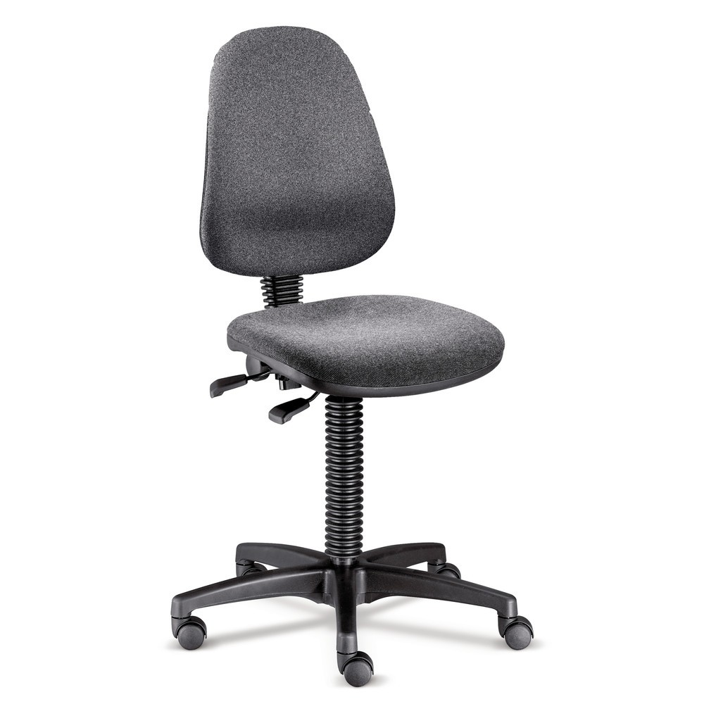 Imagen del producto: Silla giratoria de trabajo de cuero sintético BM Industrie, altura 480 a 650 mm, ruedas, color azul