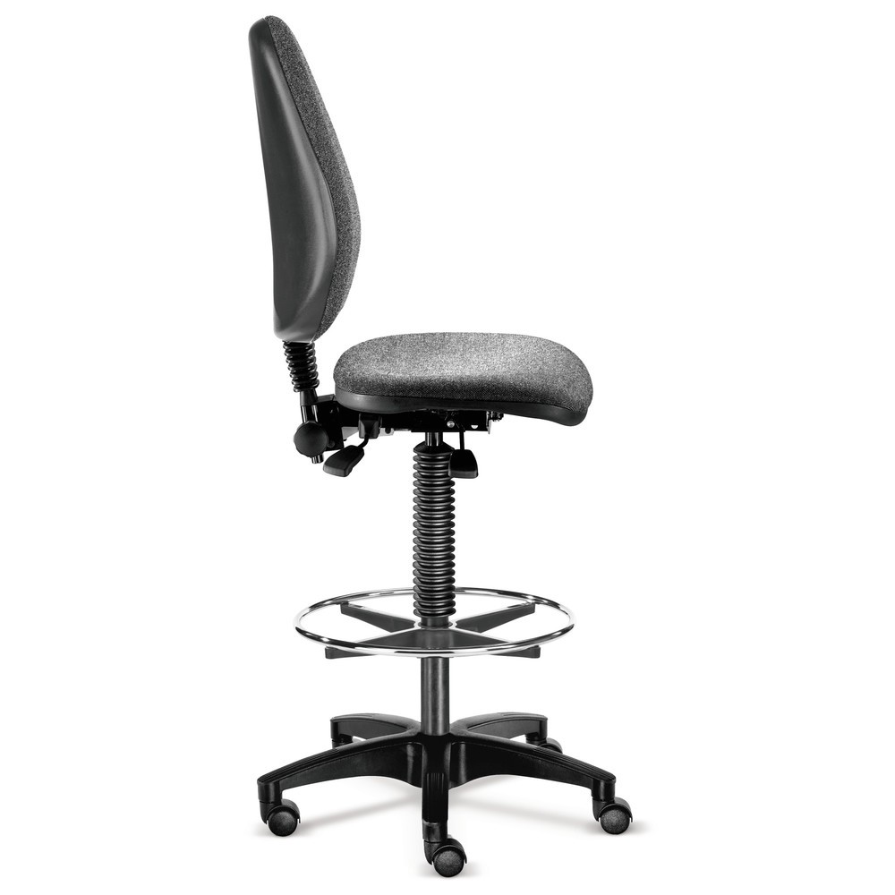 Número de imagen del producto 1: Silla giratoria BM Industrie, simil piel, altura de construcción asiento 480-650 mm, ruedas, anillo de base|pie, negro