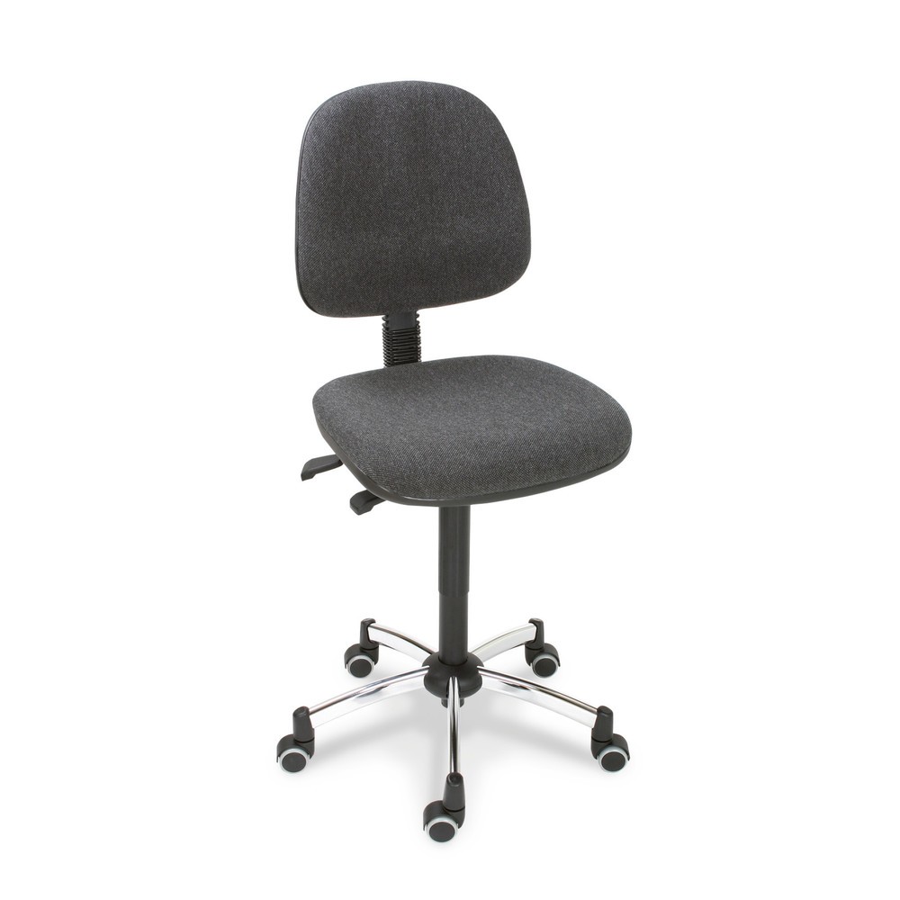 Imagen del producto: Silla giratoria de trabajo universal de piel sintética negra 500-680 mm ruedas base aluminio