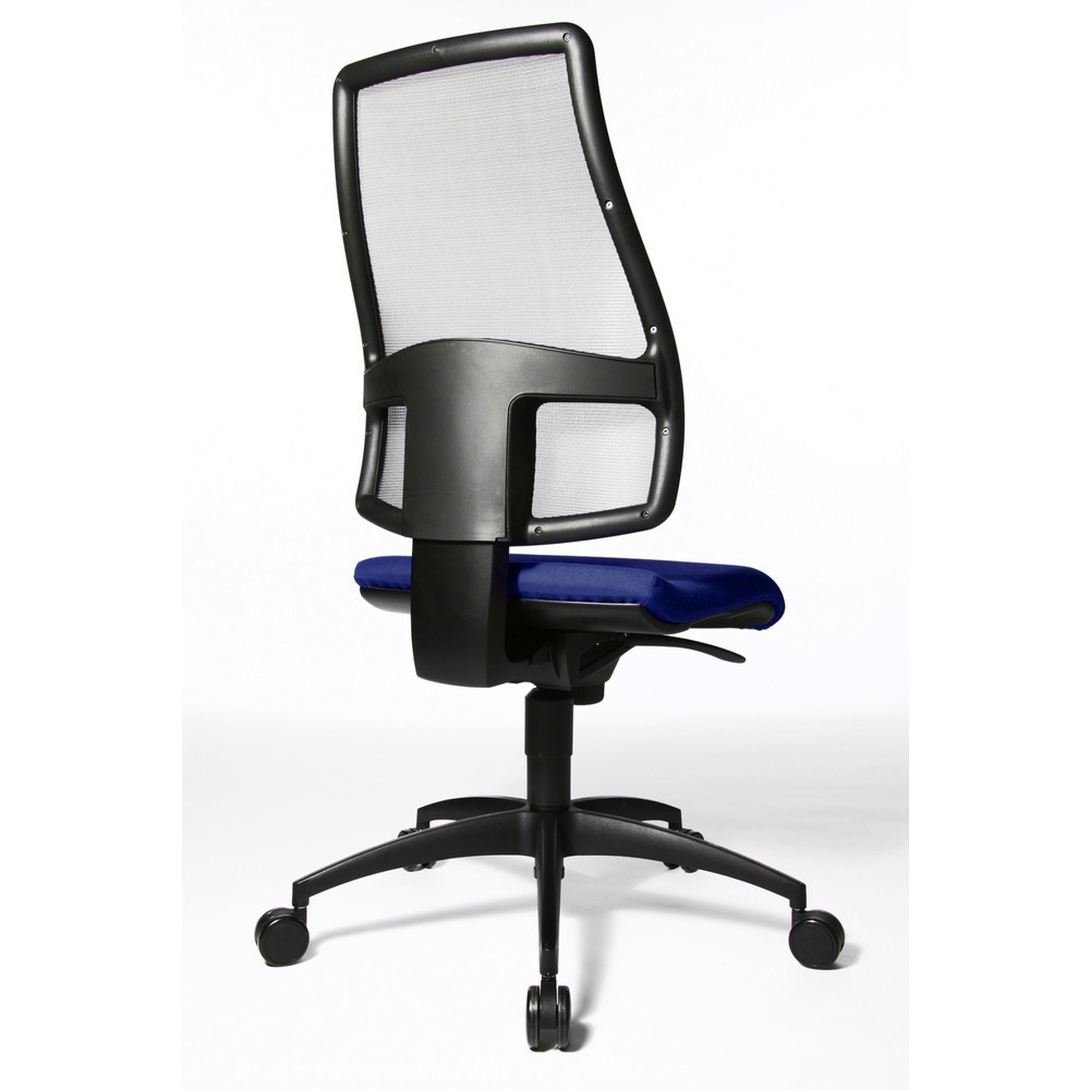 Número de imagen del producto 3: Silla operativa giratoria Topstar® Synchro, respaldo de malla transpirable, azul royal