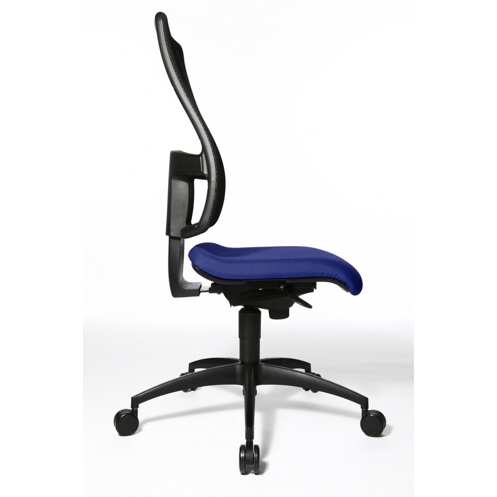Silla operativa giratoria Topstar® Synchro, respaldo de malla transpirable, azul royal Número de imagen del producto 4: Silla operativa giratoria Topstar® Synchro, respaldo de malla transpirable, azul royal