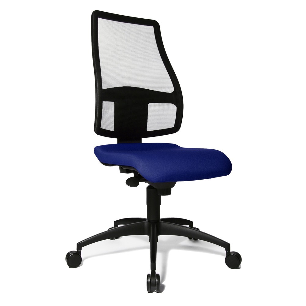Imagen del producto: Silla operativa giratoria Topstar® Synchro, respaldo de malla transpirable, azul royal