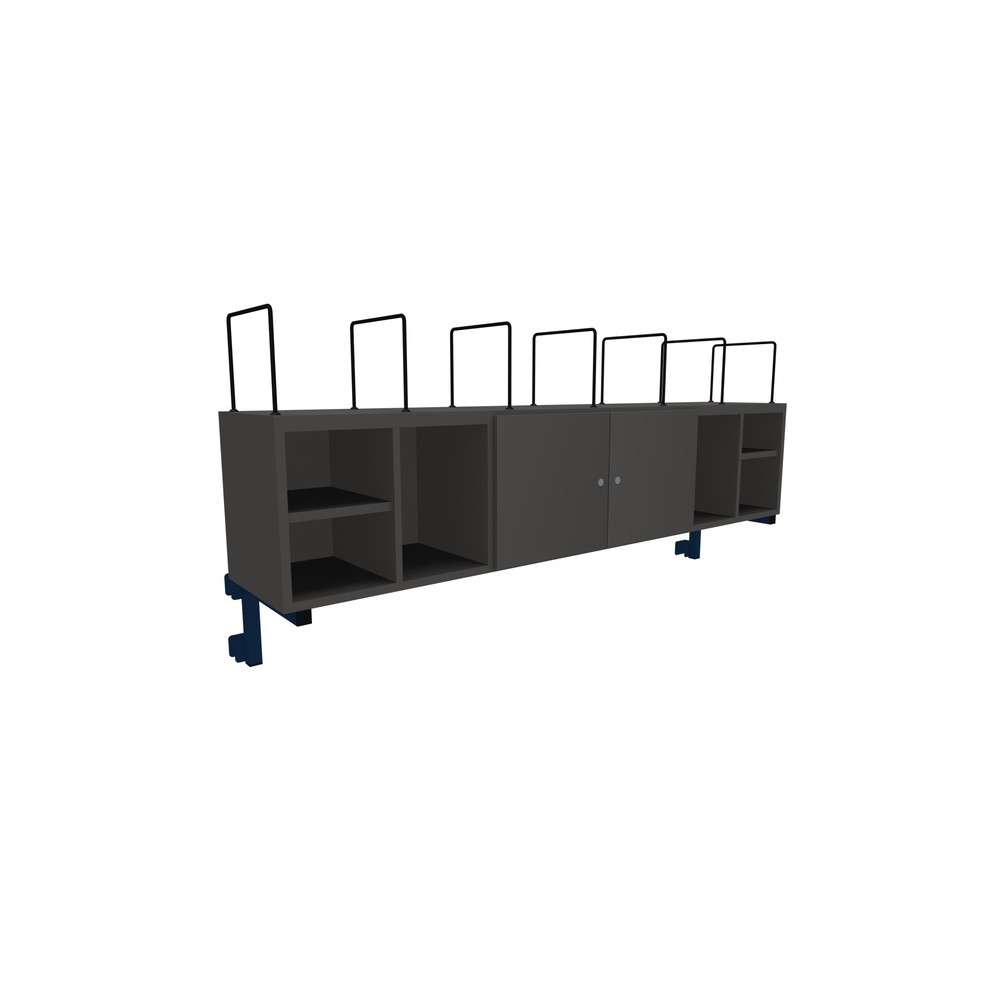 Número de imagen del producto 2: Sistema de armario para empacar mesas con puertas, separadores y estantes, gris claro