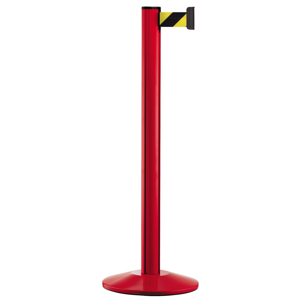 Imagen del producto: Sistema de guiado de personas Classic, poste rojo, rayas diagonales negras / amarillas