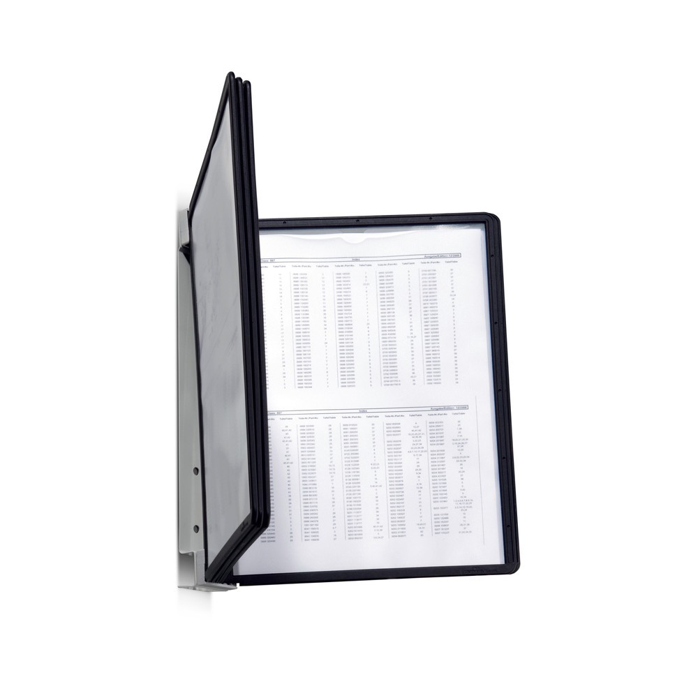 Imagen del producto: Sistema de portahojas transparentes con 5 portahojas, negro