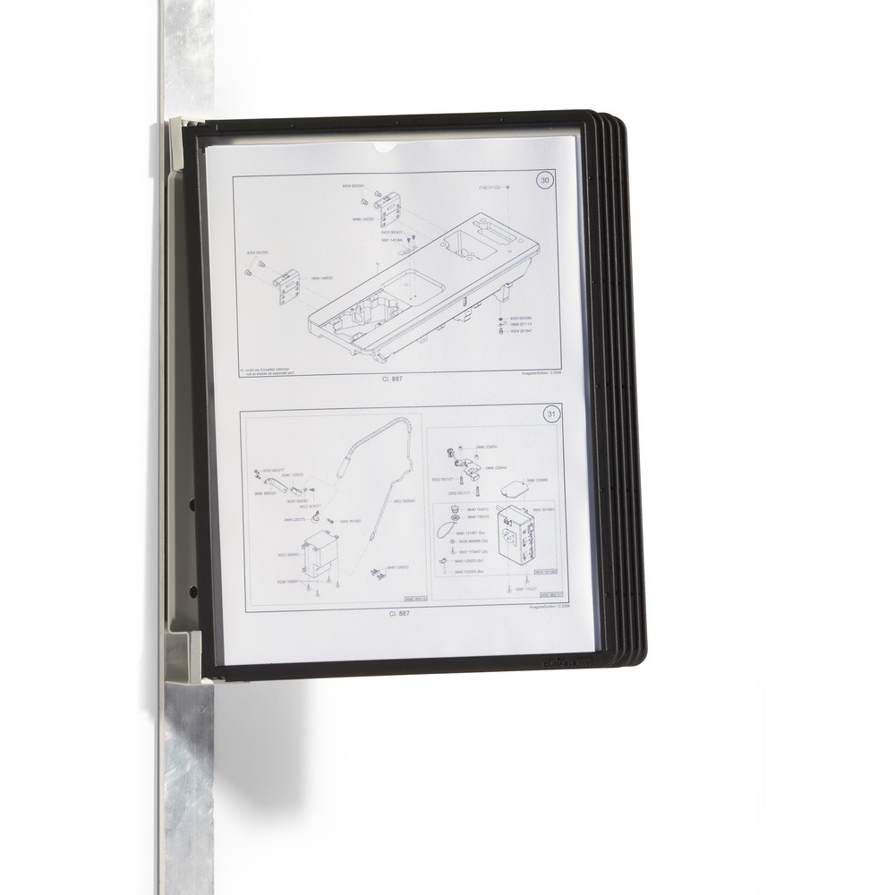 Número de imagen del producto 2: Sistema de portahojas transparentes con 5 portahojas, negro