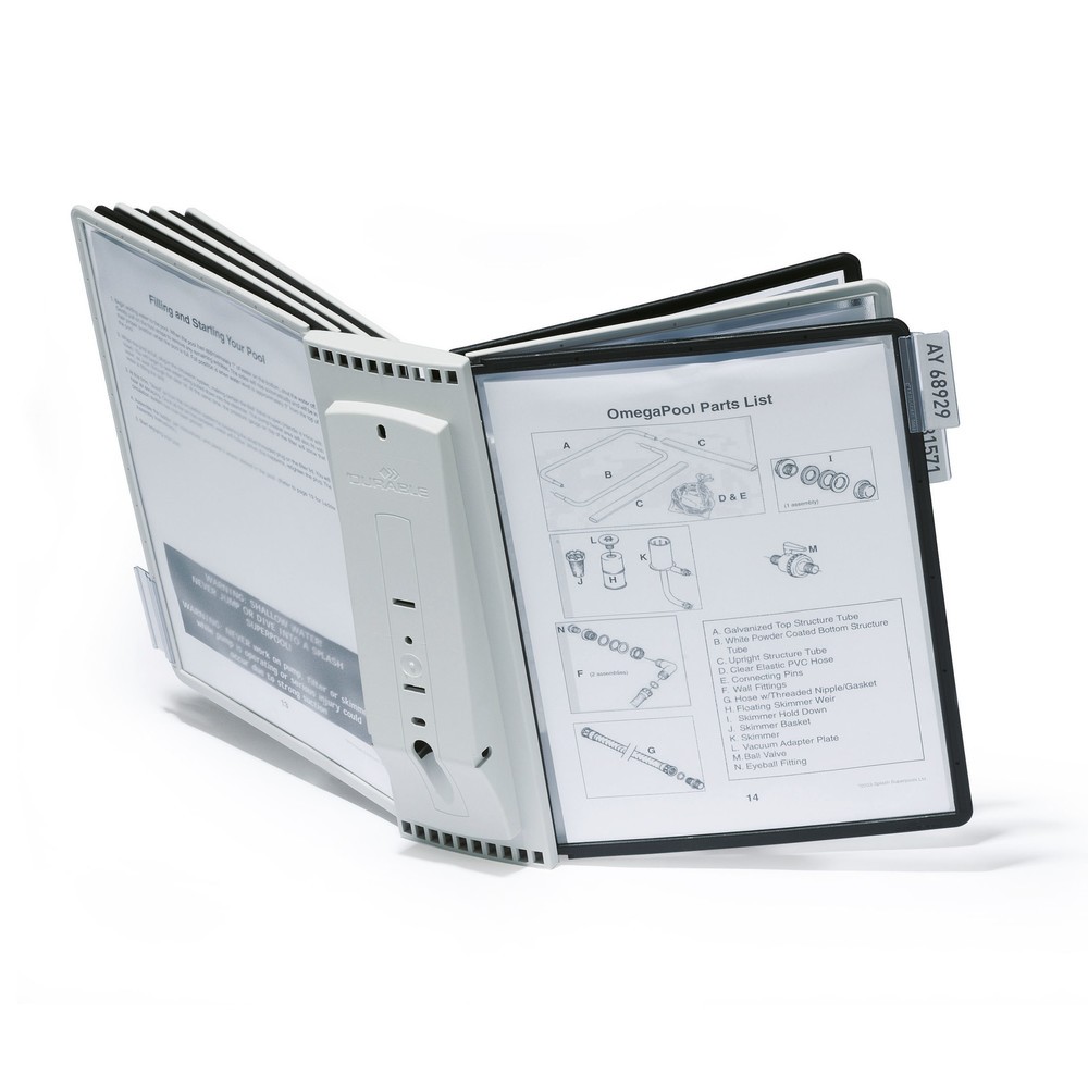 Número de imagen del producto 5: Sistema de portahojas transparentes SHERPA®, soporte de pared, 10 portahojas