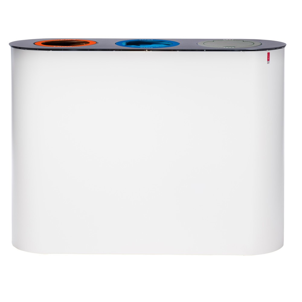 Imagen del producto: Sistema de separación de residuos LUNE split, blanco, antracita, 3 x 38 litros