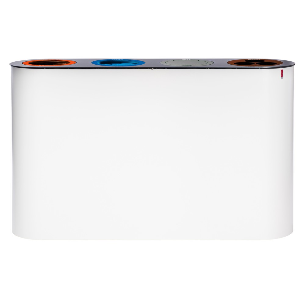 Número de imagen del producto 1: Sistema de separación de residuos LUNE split, blanco, antracita, 4 x 38 litros