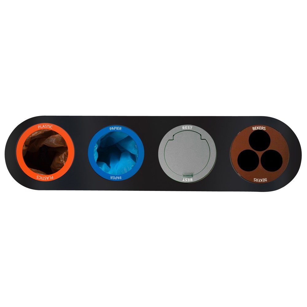 Número de imagen del producto 2: Sistema de separación de residuos LUNE split, blanco, antracita, 4 x 38 litros