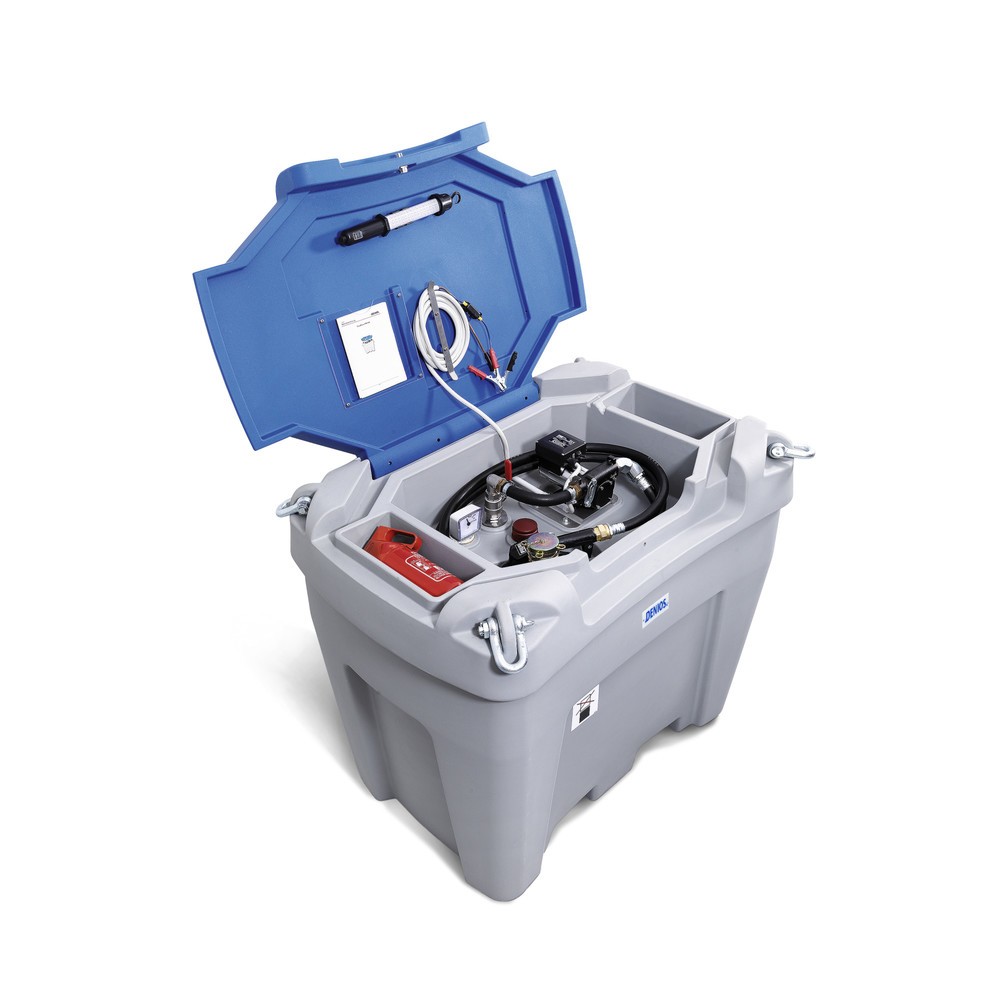Número de imagen del producto 1: Sistema de depósito de PE, con bomba, válvula de grifo, manguera y caudalímetro, volumen 450 litros, V 24, 70 l/min